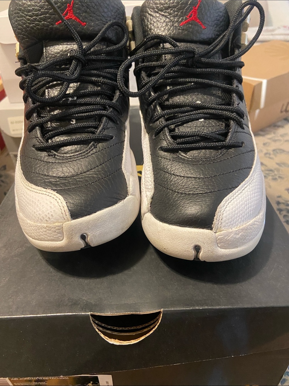 Jordan Men’s Black, White & Red High-Top Basketball Sneakers